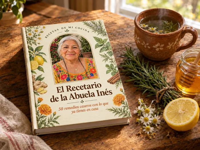 El recetario sobre la mesa de la cocina