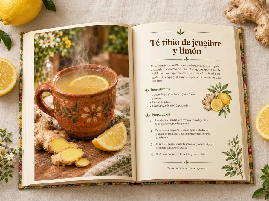 El recetario abierto en una receta
